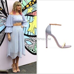 Stuart Weitzman Nudist Heel in the color St Tropez